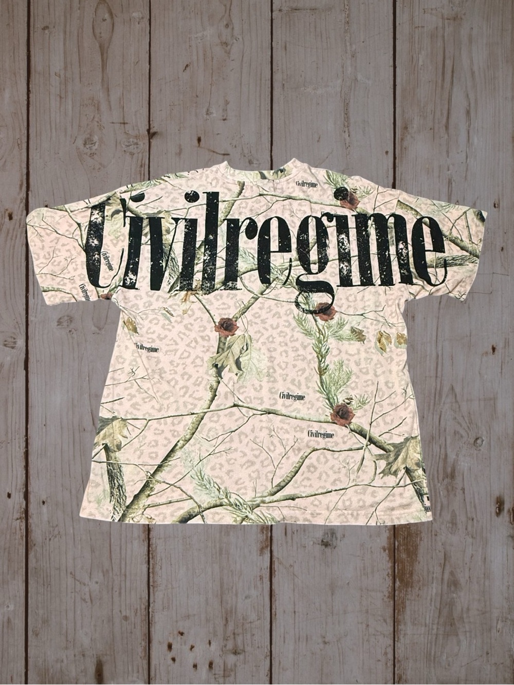 Civil Regime Pink Leopard Camo Real Tree Graphic Tee - New! Size Small Sold Out!